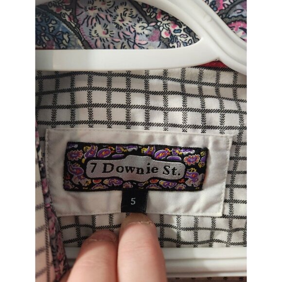 7 Downie St. Men Shirt Squared Pattern Size 5 Long Sleeves Pre-Owned - Picture 3 of 8